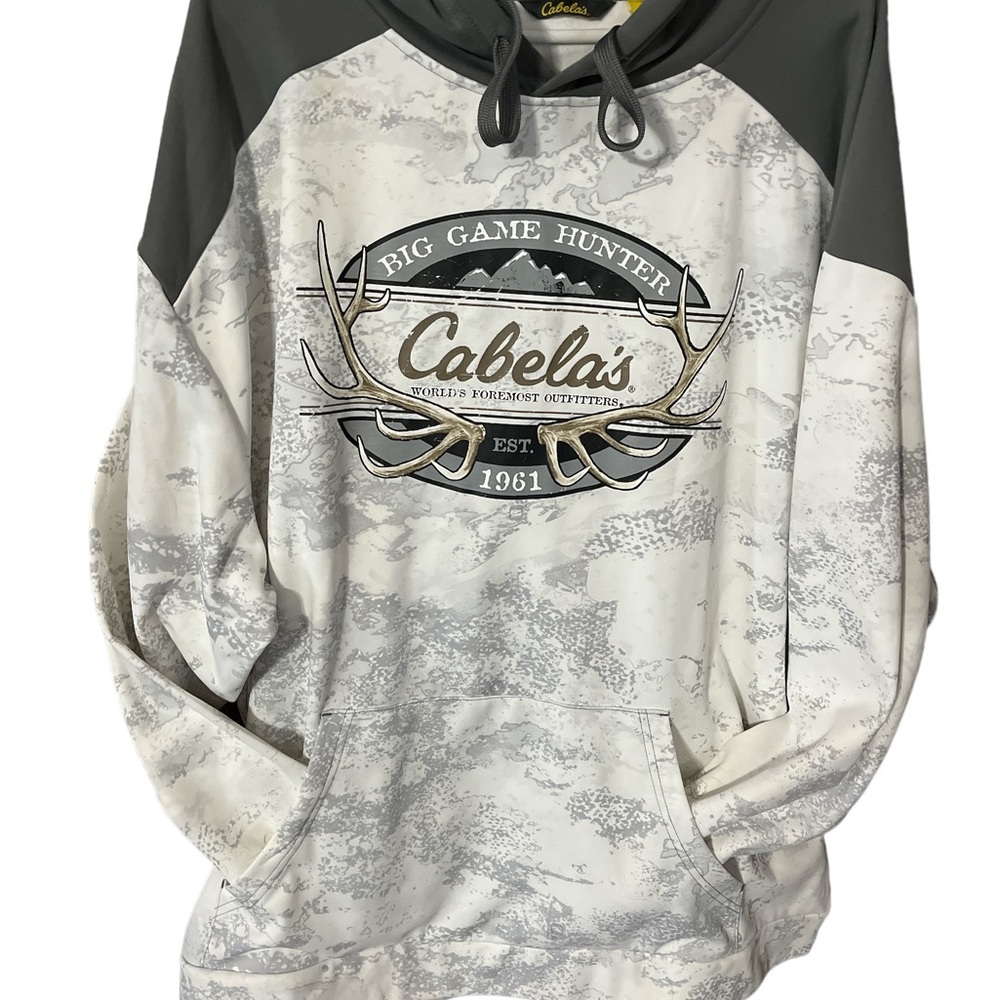 Cabela's Gray and White Big Game Hunter Hoodie